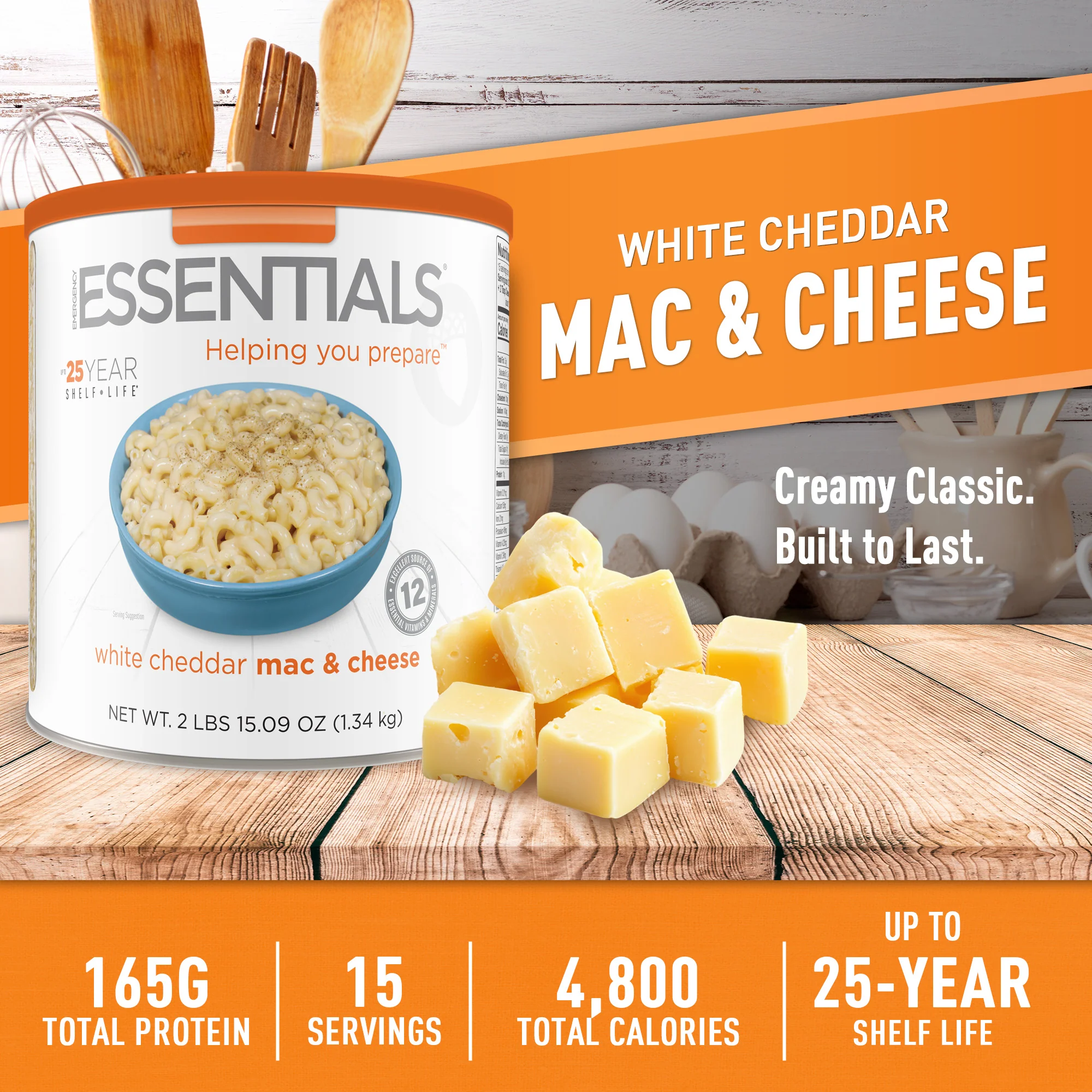 Emergency Essentials® White Cheddar Mac & Cheese Large #10 Can - Image 2