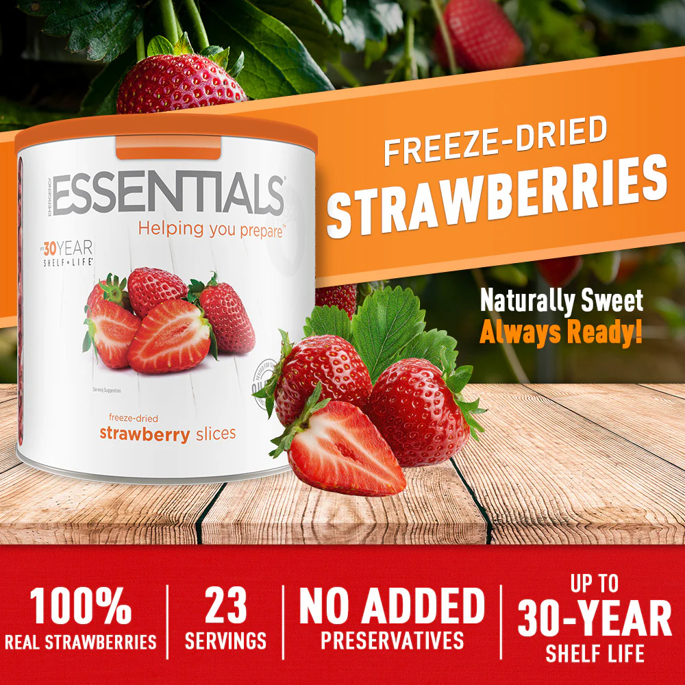 Emergency Essentials® Freeze-Dried Strawberry Slices Large #10 Can - Image 2
