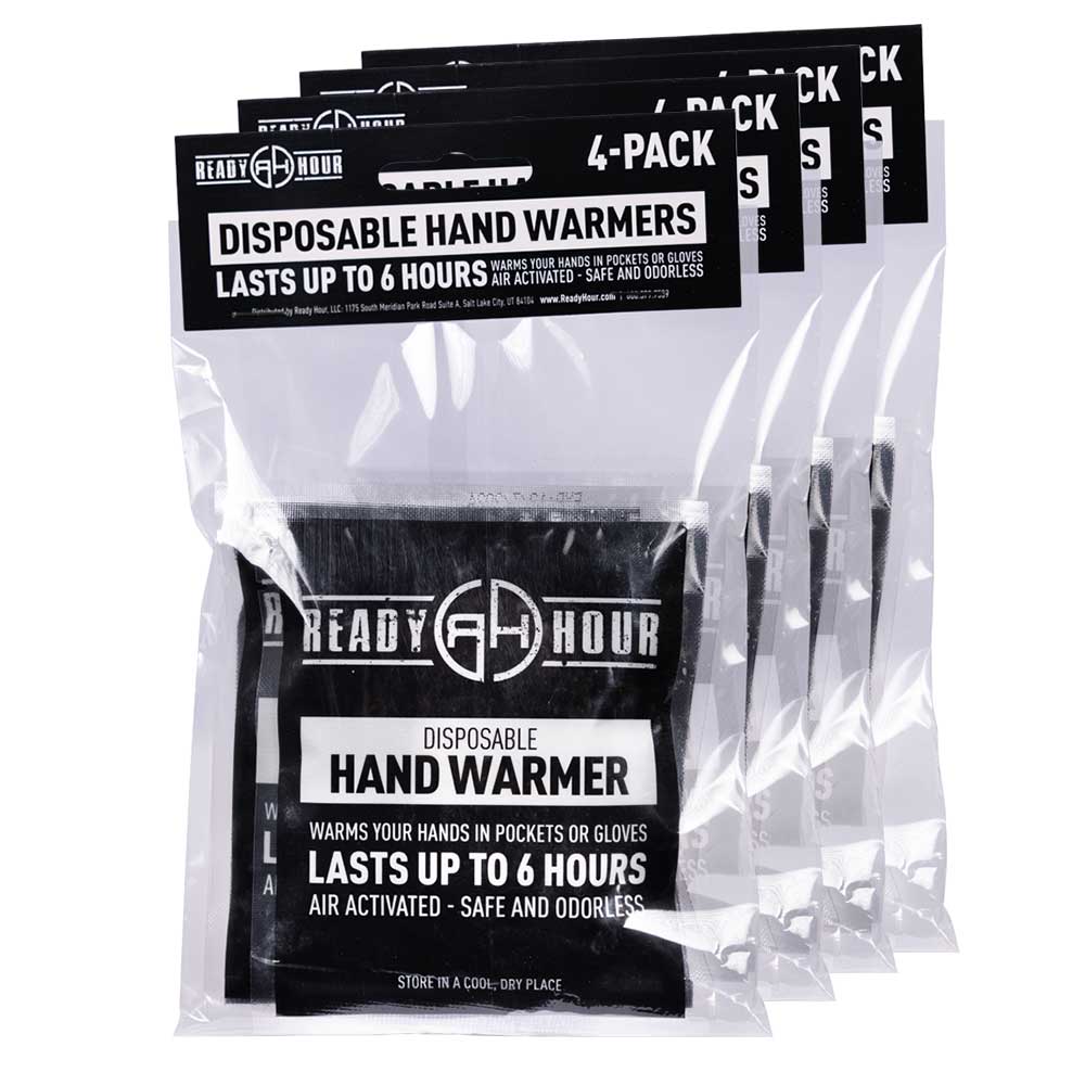 Emergency Hand Warmers (Four 4-Packs, Total of 16 Warmers) by Ready Hour