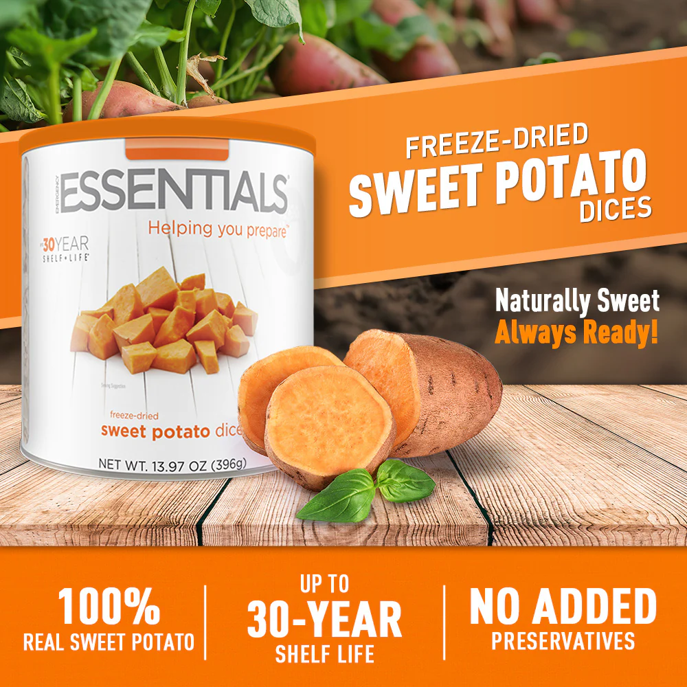 Emergency Essentials® Freeze-Dried Sweet Potato Dices with Peel Large #10 Can - Image 2