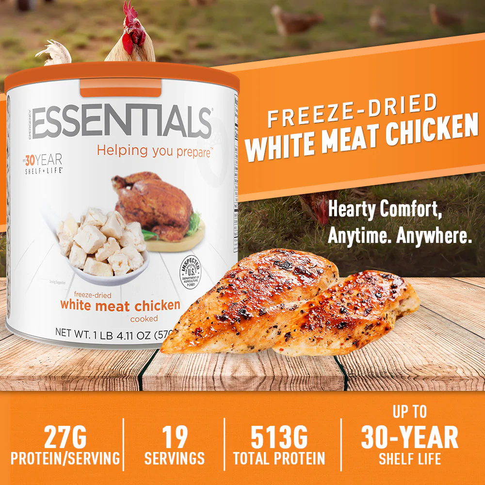 Emergency Essentials® Freeze-Dried Cooked White Chicken Large #10 Can - Image 2
